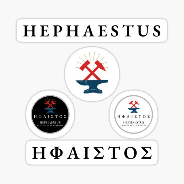 Hephaestus God of fire, metalworking, stone masonry, forges, the art of  sculpture, technology and blacksmiths Sticker for Sale by Moueddene