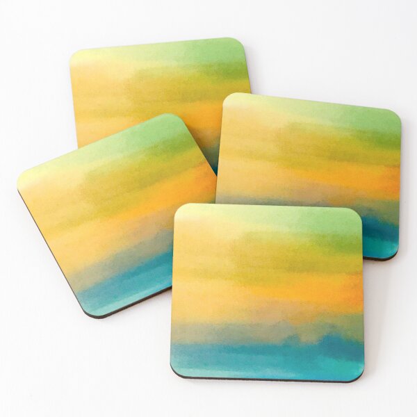 Item preview, Golden-Hue Sand With Blue Ocean Abstract Painting designed and sold by DEC02.
