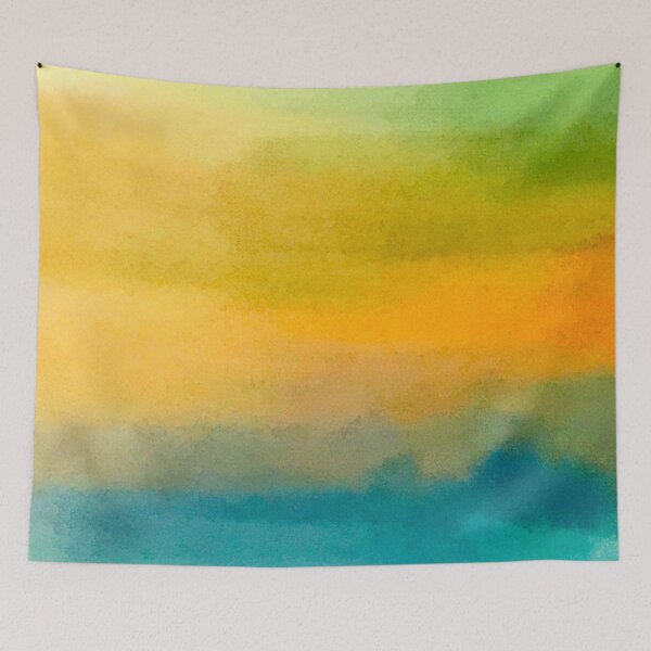 Item preview, Golden-Hue Sand With Blue Ocean Abstract Painting designed and sold by DEC02.