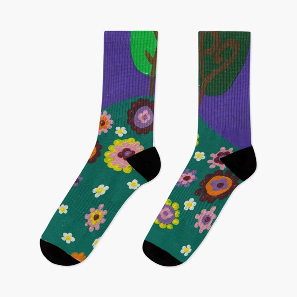 Item preview, Flowers on a hill- hand painted designed and sold by waterlily-joy.