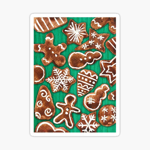 Gingerbread Field Green Sticker