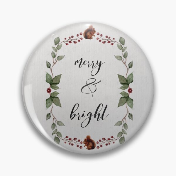 Item preview, Holiday Wreath Red Squirrels and Red Berries- Merry and Bright- Happy Quote designed and sold by Monica Laipple.