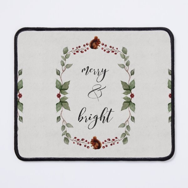 Item preview, Holiday Wreath Red Squirrels and Red Berries- Merry and Bright- Happy Quote designed and sold by Monica Laipple.