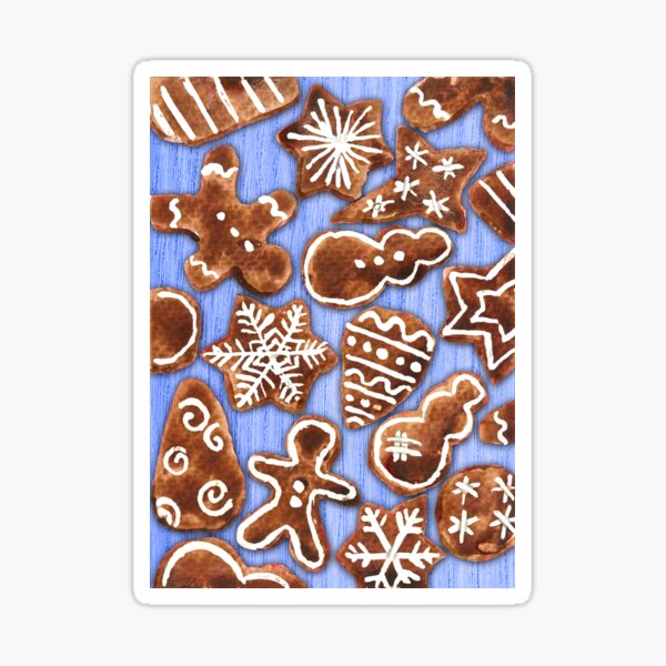 Gingerbread Field Blue Sticker