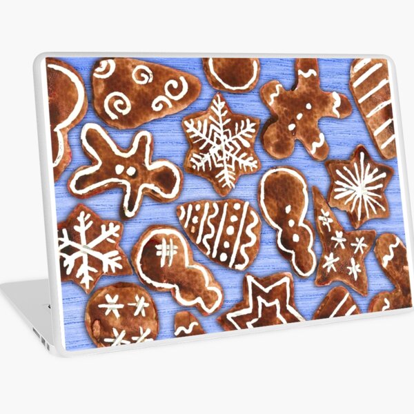 Gingerbread Field Blue Laptop Skin