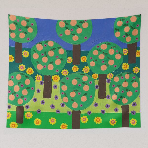 Item preview, 'Peach Land' Grandpa's peach orchard- hand painted designed and sold by waterlily-joy.