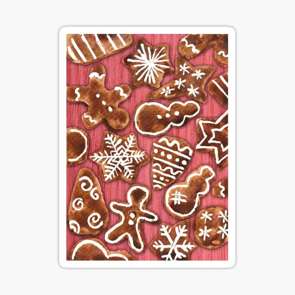 Gingerbread Field Pink Sticker