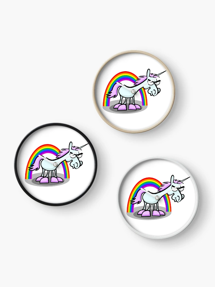 Thumbnail 3 of 4, Clock, Angry Unicorn designed and sold by RGIllustrations.