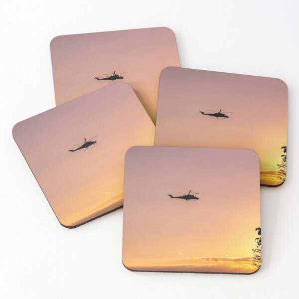 Item preview, military helicopter in the sky at sunset designed and sold by ricobarinas.