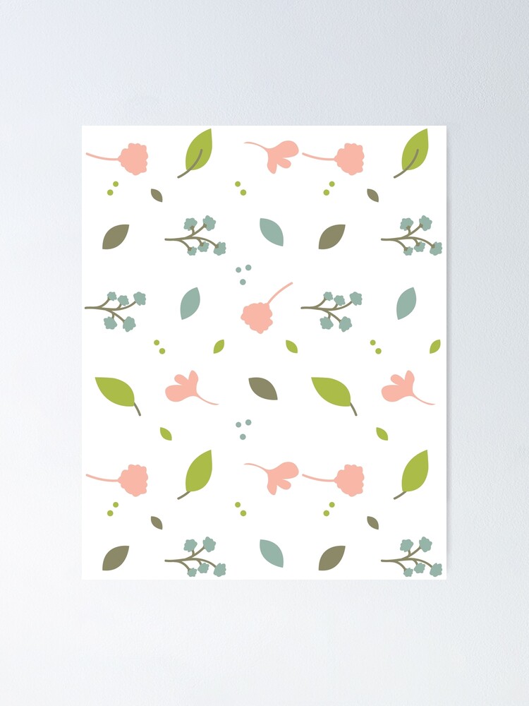 seamless floral pattern on white background Poster