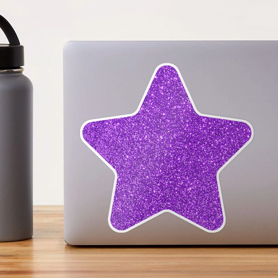 Purple Star Glitter Sticker for Sale by arkeadesain