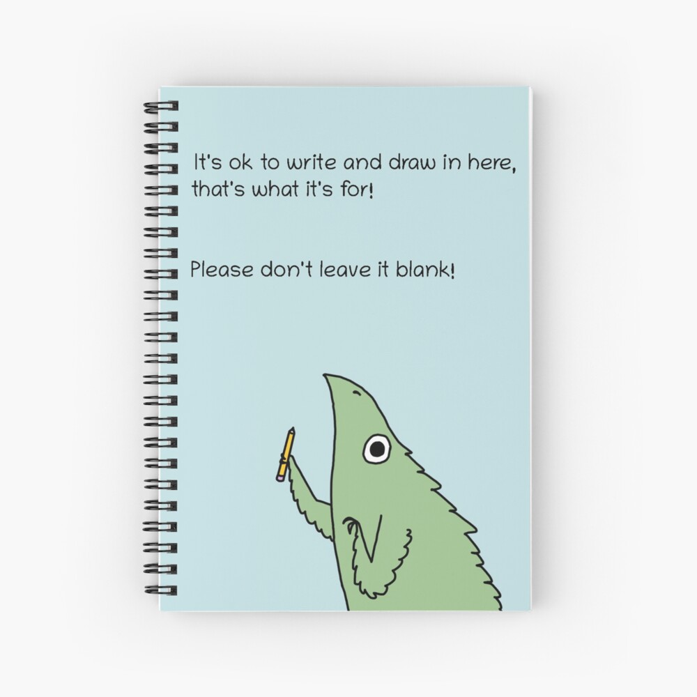 Dinosaur encourages you to write and draw in this Spiral Notebook