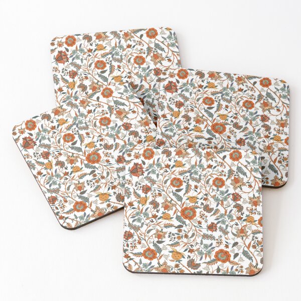 Item preview, Indian Chintz, Chinoiserie, boho, orange, vintage, retro, floral,  designed and sold by chrissyink.