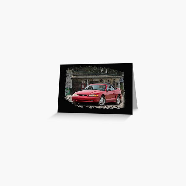 1994 Ford  Mustang GT in our filling station distressed series Greeting Card