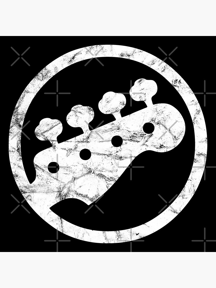 Bass Guitar Logo (white distressed design)