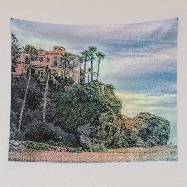 Item preview, Mansion On A Hill, beach style designed and sold by plugsnpixels.