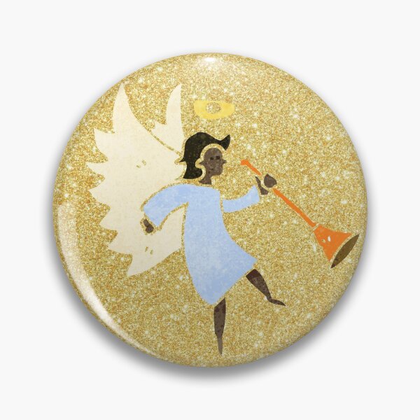 Item preview, Christmas Announcing Angel on a glitter gold background designed and sold by CheekyGrace.
