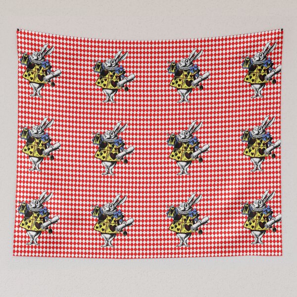 Item preview, White Rabbit I Red, Yellow, Blue designed and sold by Pixelchicken.