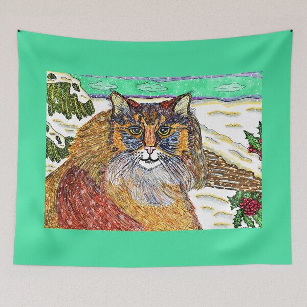 Item preview, Norwegian Forest Cat Winter designed and sold by Michelle Mead.