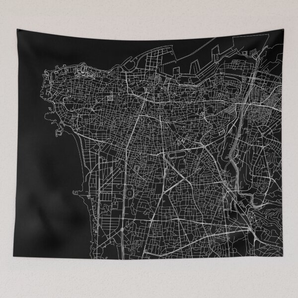 Item preview, Beirut Black Map designed and sold by multiplicitymap.