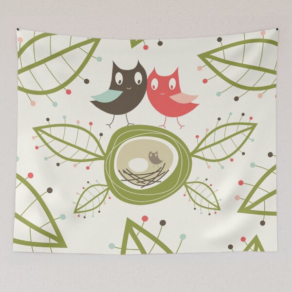 Item preview, Happy Nesting Owls Family © fatfatin designed and sold by fatfatin.