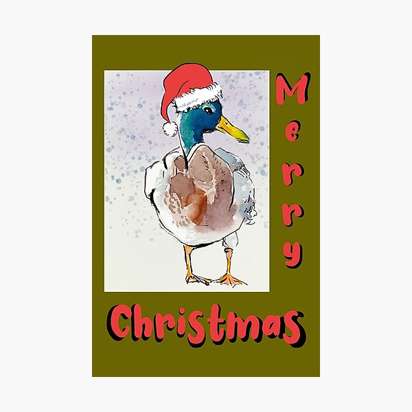 Item preview, Funky Merry Christmas duck with snow designed and sold by Pachionart.