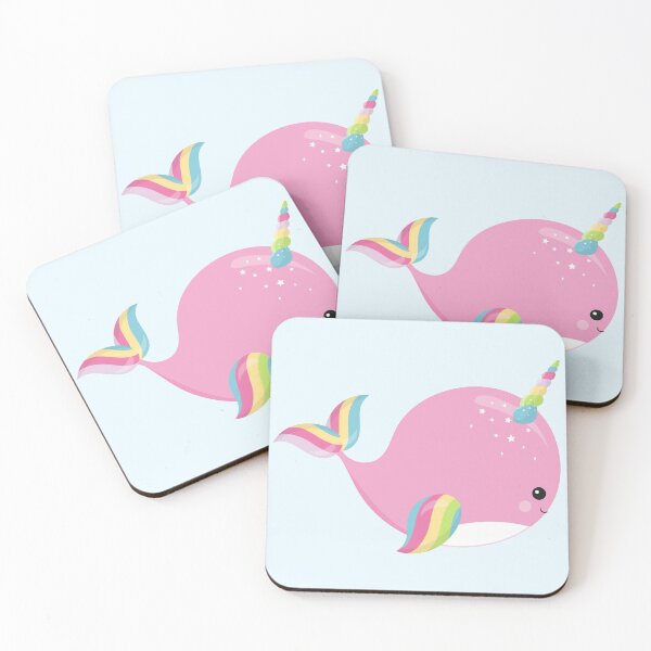 Item preview, Rainbow Narwhal Unicorn Under The Sea Pink Blushing Animals designed and sold by Simplyy  Unique.