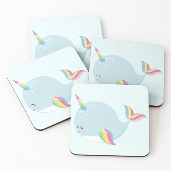 Item preview, Rainbow Narwhal Unicorn Under The Sea Blue Blushing Animals designed and sold by Simplyy  Unique.
