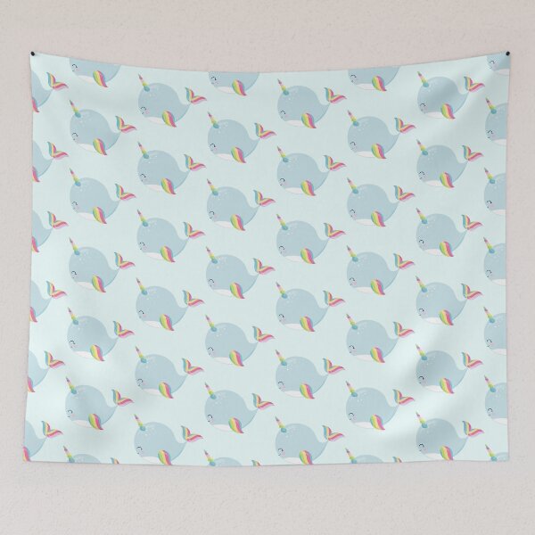Item preview, Rainbow Narwhal Unicorn Under The Sea Blue Blushing Animals designed and sold by Simplyy  Unique.