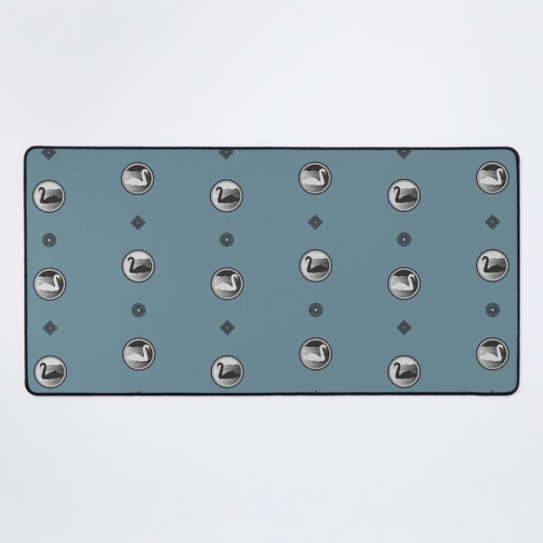 Swan pattern in blue Desk Mat