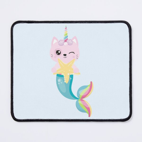 Item preview, Kawaii Unicorn Cat Caticorn Mermaid Tail Pink Blushing Animals designed and sold by Simplyy Unique.