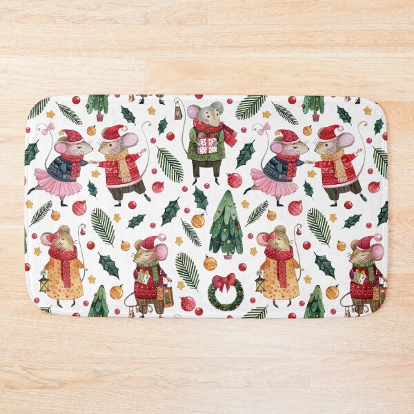 Item preview, Adorably Cute Christmas Dancing Mice, with Christmas Decorations  designed and sold by Jaydee001.