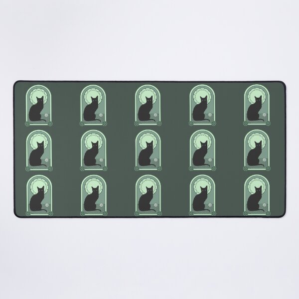 Black Cat Noveau 2 Desk Mat