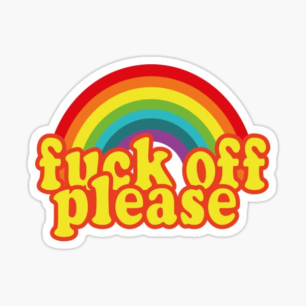 Fuck-off Rainbow Cloud Sticker black Vinyl rude f*ck LGBTQ LGBT gay queer pride