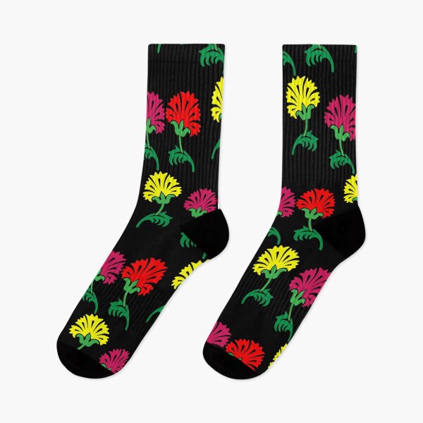 Item preview, Colorful flowers vector art pattern design on dark or black background designed and sold by SHOHANA.
