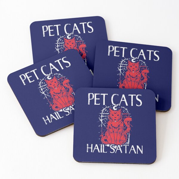 Item preview, Pet Cats Hail Satan - Cat Lover Owner & Satan Lover - Distressed Style designed and sold by niftee.
