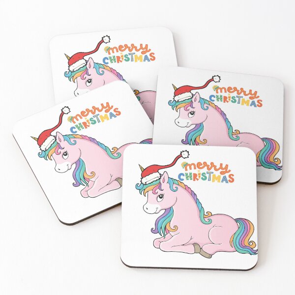 Item preview, cute unicorn with santa claus hat with merry christmas for kids children christmas gifts designed and sold by helkav.