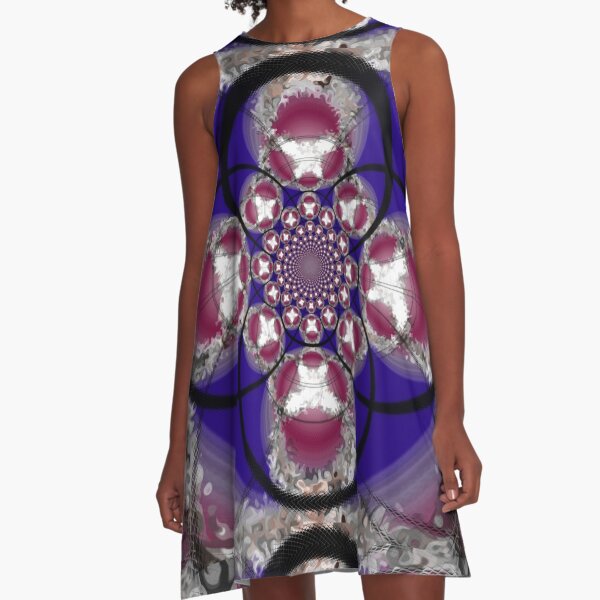 Ugoo Flower Spirals Pattern A-Line Dress
