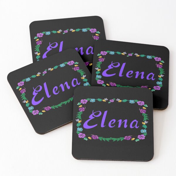 Item preview, Top 10 best personalised gifts 2022  - Elena personalised,personalized name in purple with floral border - custom name designed and sold by Artonmytee.