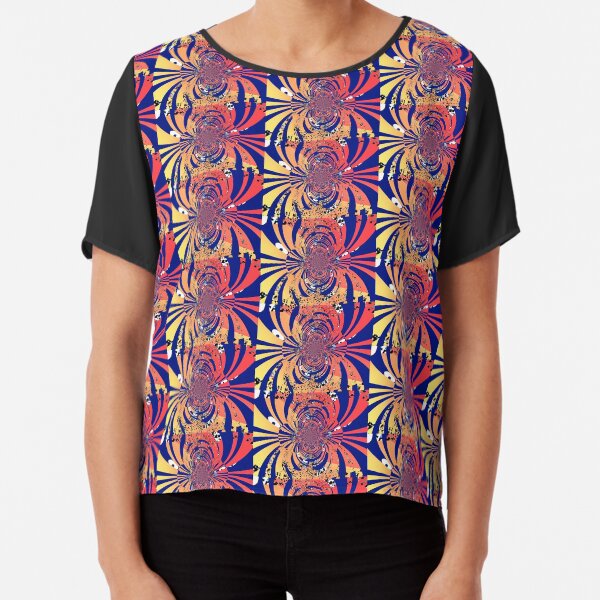 Digital Barf Pattern Chiffon Top