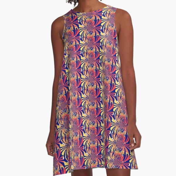 Digital Barf Pattern A-Line Dress