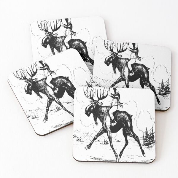Item preview, Man on a Moose funny cartoon designed and sold by masteriven.