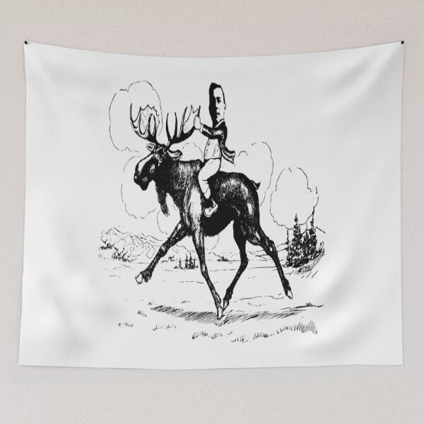 Item preview, Man on a Moose funny cartoon designed and sold by masteriven.