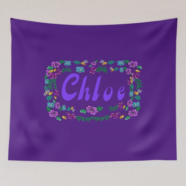 Item preview, Top 10 best personalised gifts 2022  - Chloe personalised,personalized name in purple with floral border - custom name designed and sold by Artonmytee.