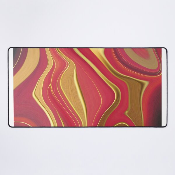 Item preview, Abstract Fluid Painting Wave Pattern Red and Gold designed and sold by Patricia Piotrak.