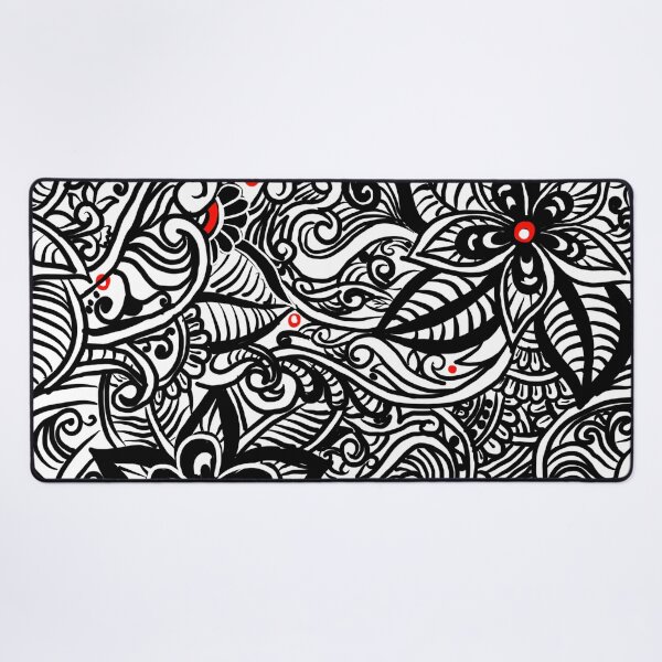 Item preview, Flowers pattern Zendoodle black and white designed and sold by Patricia Piotrak.