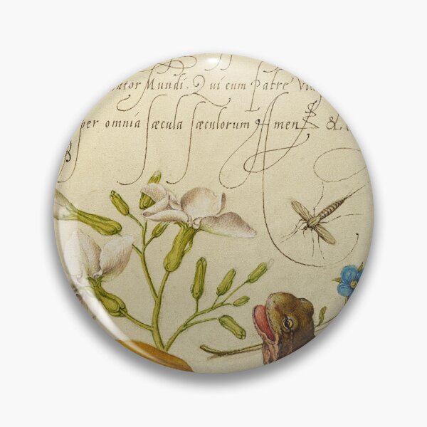 Item preview, Naturalist Manuscript: Flowers, Animal, and Calligraphy Illumination by Joris Hoefnagel designed and sold by Naturalist Prints.