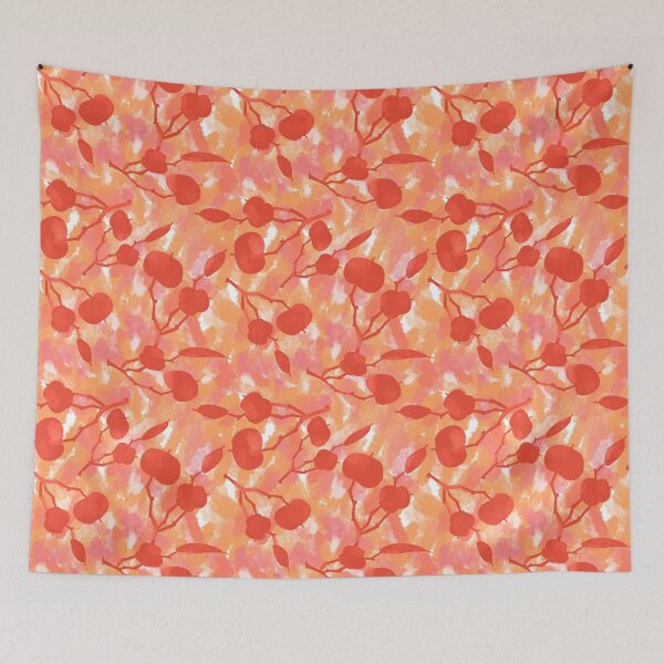 Item preview, Tropical leaves in orange designed and sold by stavina.