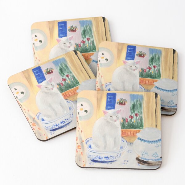 Item preview, white cat still life designed and sold by janestallwood.