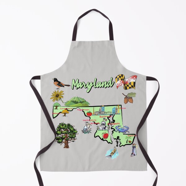 Item preview, tourism map of Maryland state, USA, major cities, flag, landmarks designed and sold by mashmosh.